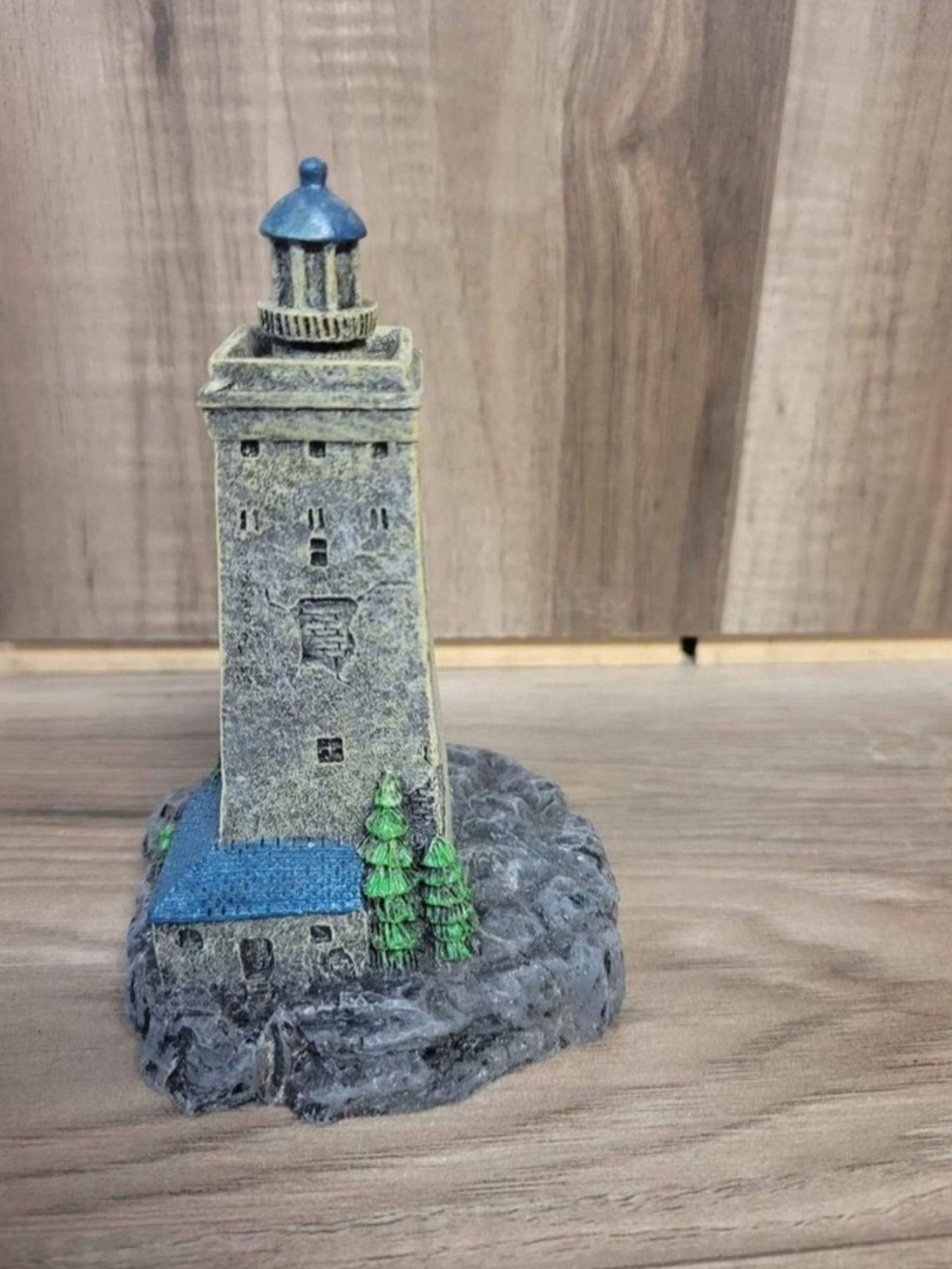 Coastal Lighthouse Sculpture in Blue and Green